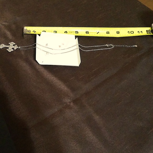 ✝️ NWOT Silver cross necklace with scrolling design and earring set. - Picture 6 of 6